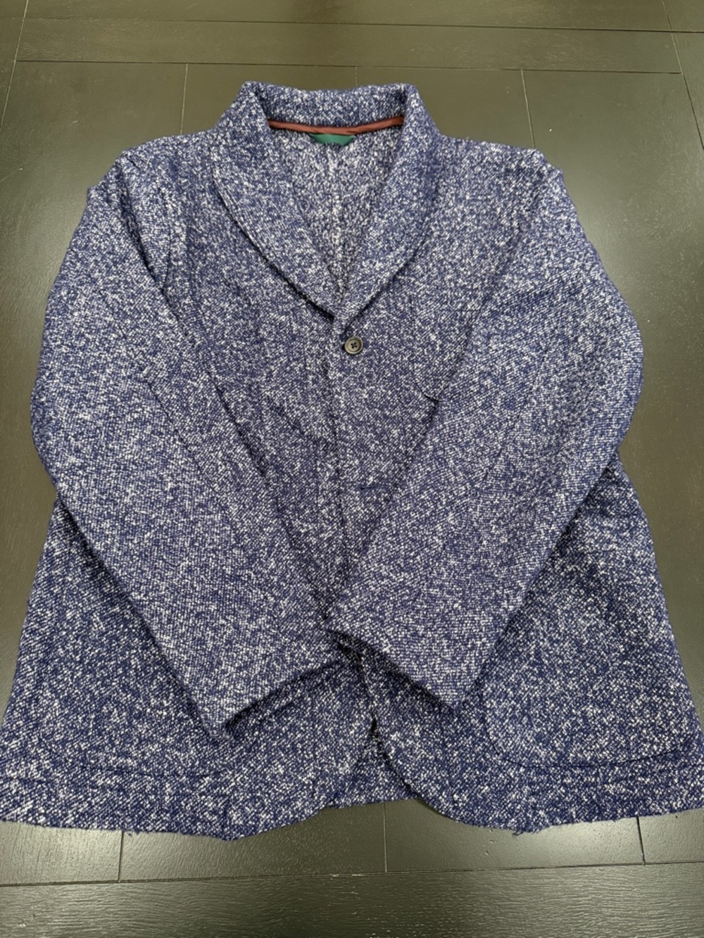 Bonobos Navy and White Marled Knit Cardigan Sports Coat - Picture 1 of 4